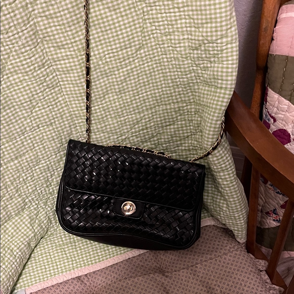 Elegant Saks Fifth Avenue Woven Shoulder Bag